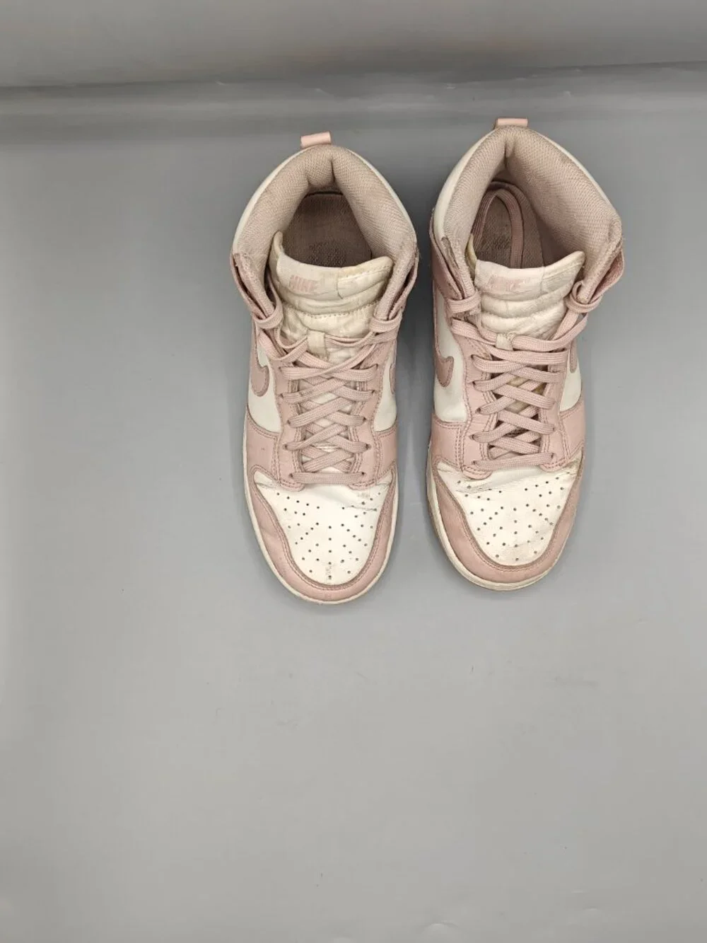Nike Dunk High Women's Size 8 Pink Oxford Athletic Leather Shoes Sneakers